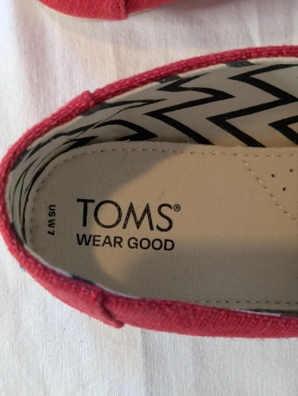 TOMS Red Alpargata Heritage Canvas Slip-On Flats